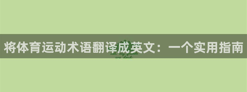 yy易游官方正版app官方：将体育运动术语翻译成英文
